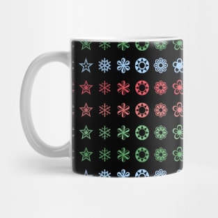 Colorful Snowflakes and Flowers Pattern Mug
